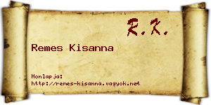 Remes Kisanna névjegykártya